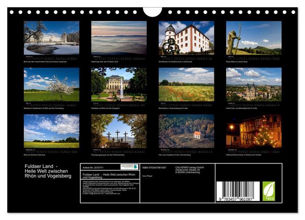 Produktbild: Fuldaer Land - Heile Welt zwischen Rh&ouml;n und Vogelsberg (Wandkalender 2026 DIN A4 quer), CALVENDO Monatskalender