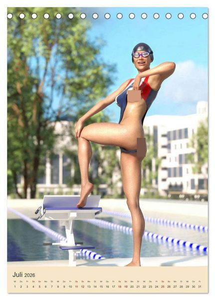 Produktbild: Pin Up Sport (Tischkalender 2026 DIN A5 hoch), CALVENDO Monatskalender