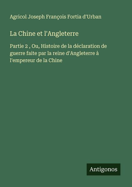 Produktbild: La Chine et l'Angleterre