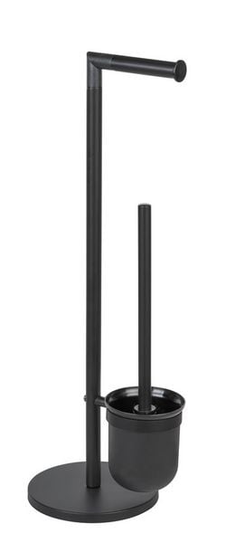 Produktbild: Stand WC-Garnitur Mod. Parus Schwarz, aus lackiertem Stahl