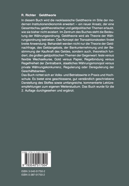 Produktbild: Geldtheorie