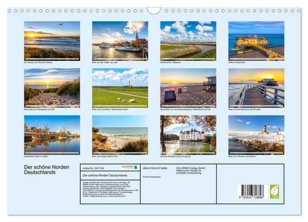 Produktbild: Der sch&ouml;ne Norden Deutschlands (Wandkalender 2026 DIN A3 quer), CALVENDO Monatskalender