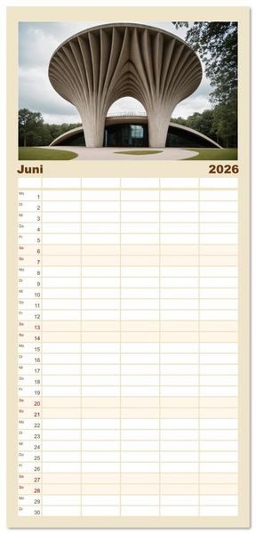 Produktbild: Familienplaner 2026 - Einsamkeit in Architektur mit 5 Spalten (Wandkalender, 21 x 45 cm) CALVENDO