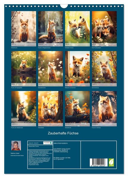 Produktbild: Zauberhafte F&uuml;chse (Wandkalender 2026 DIN A3 hoch), CALVENDO Monatskalender