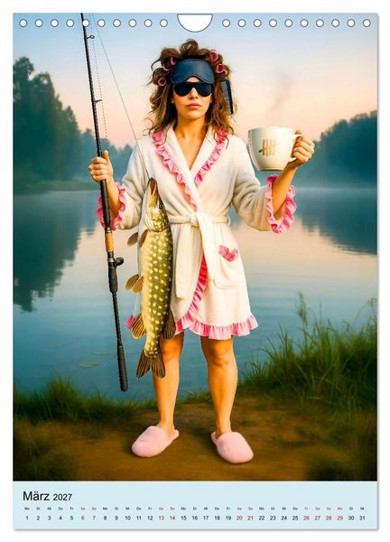 Produktbild: Angeln mit Biss - Lustiger Kalender f&uuml;r Angler mit Charme (Wandkalender 2027 DIN A4 hoch), CALVENDO Monatskalender