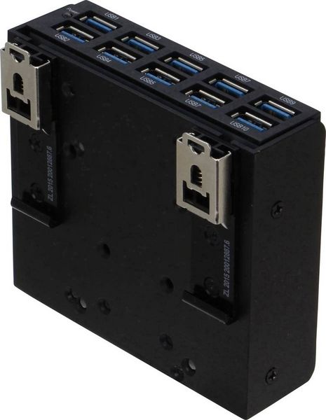 Produktbild: Renkforce DIN-Rail-Halterung Passend f&uuml;r (Entwicklungskits): Raspberry Pi&reg;, Arduino, Banana Pi zur Hutschienenmontage Schwarz