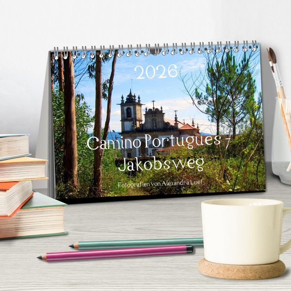Produktbild: Camino Portugues - Jakobsweg (Tischkalender 2026 DIN A5 quer), CALVENDO Monatskalender