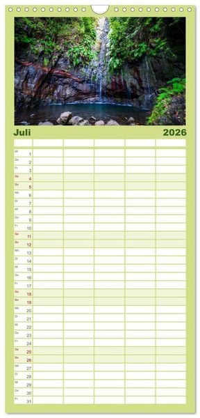 Produktbild: Familienplaner 2026 - Madeira - Eine Perle im Atlantischen Ozean mit 5 Spalten (Wandkalender, 21 x 45 cm) CALVENDO