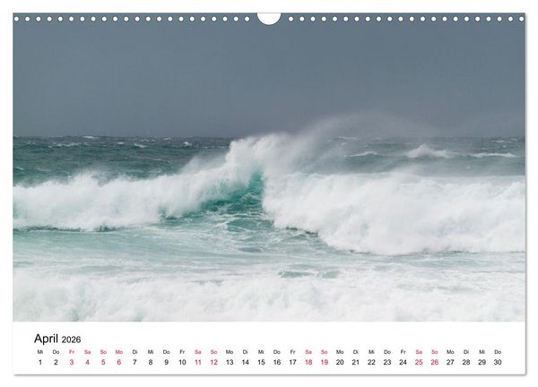 Produktbild: Naturschauspiel Wellen (Wandkalender 2026 DIN A3 quer), CALVENDO Monatskalender