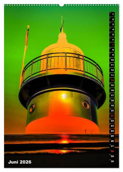 Produktbild: Leuchtt&uuml;rme Kalender der besonderen Art (Wandkalender 2026 DIN A2 hoch), CALVENDO Monatskalender
