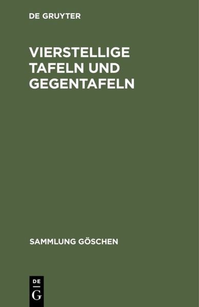Produktbild: Vierstellige Tafeln und Gegentafeln