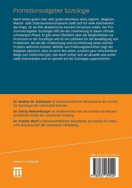 Produktbild: Promotionsratgeber Soziologie