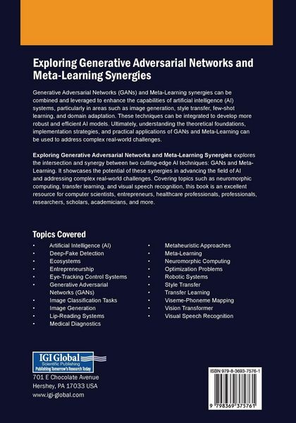 Produktbild: Exploring Generative Adversarial Networks and Meta-Learning Synergies