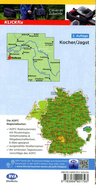 Produktbild: BVA ADFC Regionalkarte Kocher/ Jagst 1:75.000