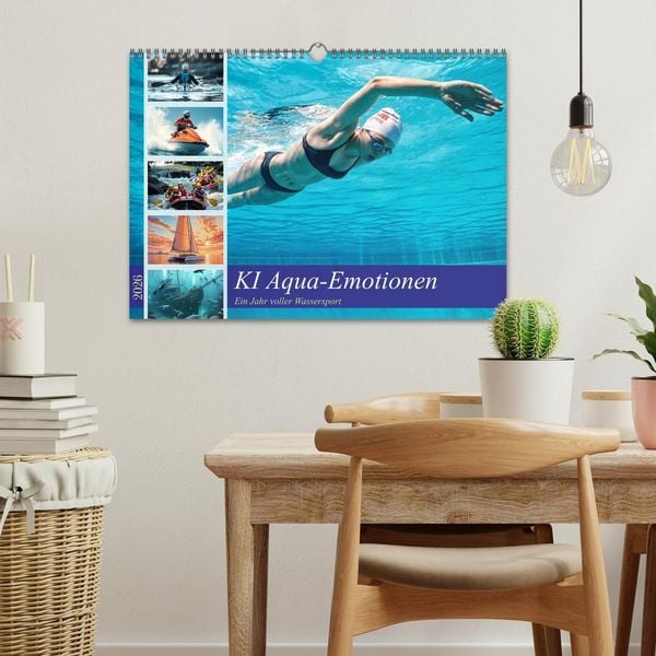 Produktbild: KI Aqua-Emotionen - Ein Jahr voller Wassersport (Wandkalender 2026 DIN A3 quer), CALVENDO Monatskalender