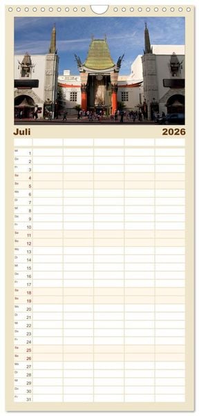 Produktbild: Familienplaner 2026 - Kalifornien USA mit 5 Spalten (Wandkalender, 21 x 45 cm) CALVENDO