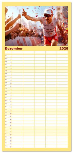 Produktbild: Familienplaner 2026 - Triathlon Power mit 5 Spalten (Wandkalender, 21 x 45 cm) CALVENDO