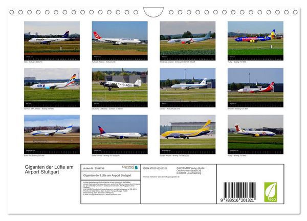 Produktbild: Giganten der L&uuml;fte am Airport Stuttgart (Wandkalender 2026 DIN A4 quer), CALVENDO Monatskalender