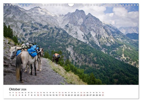 Produktbild: Verfluchtes Gebirge - Peaks of the Balkans - Wandern im Prokletije-Gebirge, Kosovo, Montenegro, Albanien (Wandkalender 2026 DIN A3 quer), CALVENDO Monatskalender