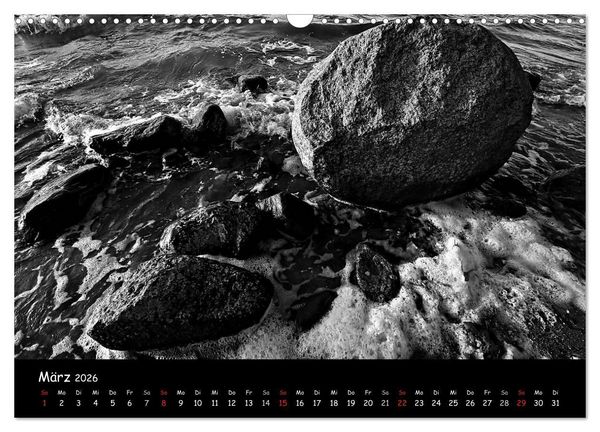 Produktbild: R&uuml;gen in schwarz-wei&szlig; (Wandkalender 2026 DIN A3 quer), CALVENDO Monatskalender