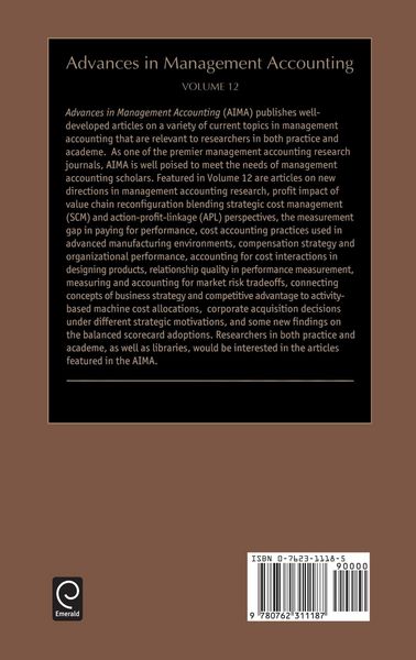Produktbild: Advances in Management Accounting