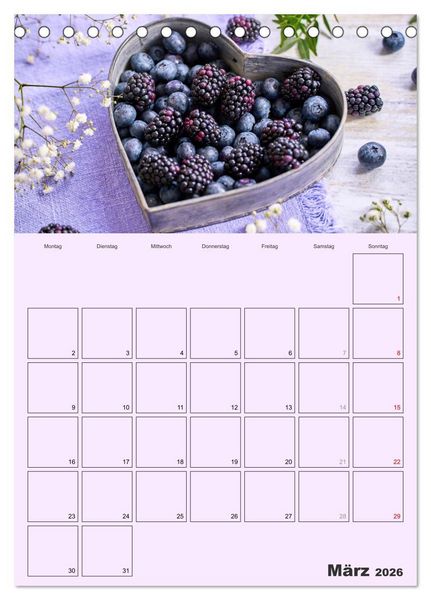 Produktbild: Obst Kalender - GESUND DURCH DAS JAHR (Tischkalender 2026 DIN A5 hoch), CALVENDO Monatskalender