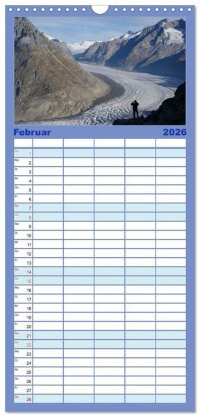 Produktbild: Familienplaner 2026 - WANDERN &uuml;ber Stock und Stein in der Schweiz mit 5 Spalten (Wandkalender, 21 x 45 cm) CALVENDO