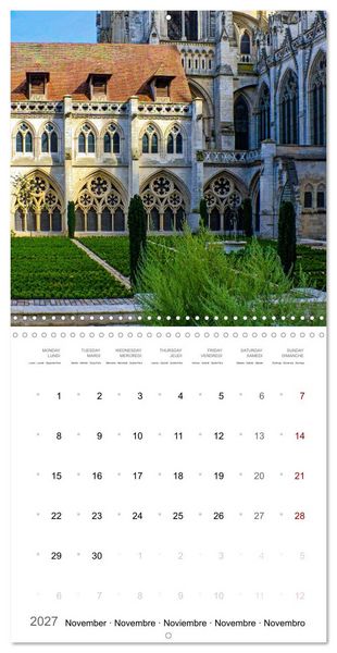 Produktbild: D&eacute;couverte des c&eacute;l&egrave;bres cath&eacute;drales fran&ccedil;aises (Calendrier mural carr&eacute; 2027 30x30 cm) Calendrier double avec une page pour vos prises de notes