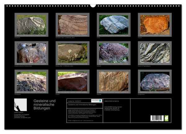 Produktbild: Gesteine und mineralische Bildungen (Wandkalender 2026 DIN A2 quer), CALVENDO Monatskalender