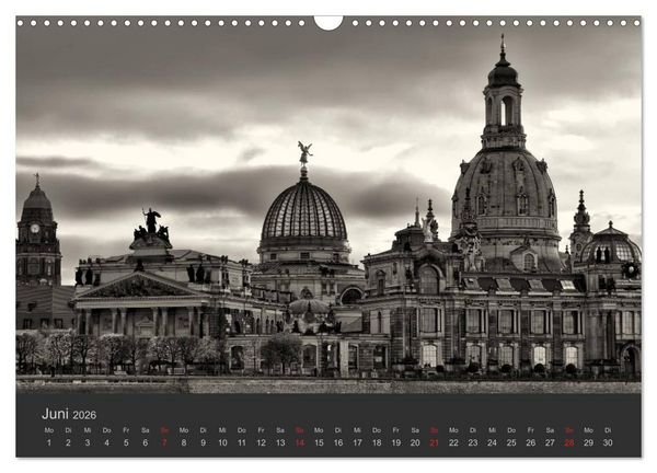 Produktbild: Dresden Schwarz Weiss 2026 (Wandkalender 2026 DIN A3 quer), CALVENDO Monatskalender