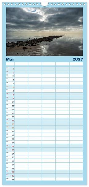 Produktbild: Familienplaner 2027 - Faszination Meer und Wolken mit 5 Spalten (Wandkalender, 21 x 45 cm) CALVENDO