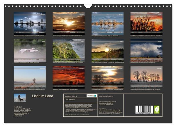 Produktbild: Licht im Land (Wandkalender 2026 DIN A3 quer), CALVENDO Monatskalender