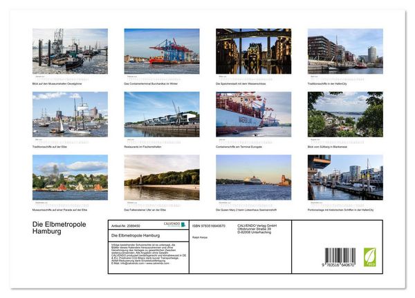 Produktbild: Die Elbmetropole Hamburg (hochwertiger Premium Wandkalender 2026 DIN A2 quer), Kunstdruck in Hochglanz