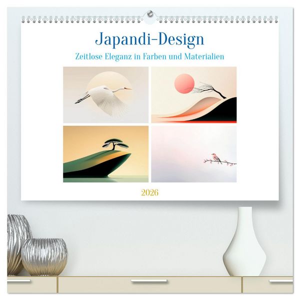 Produktbild: Japandi-Design (hochwertiger Premium Wandkalender 2026 DIN A2 quer), Kunstdruck in Hochglanz