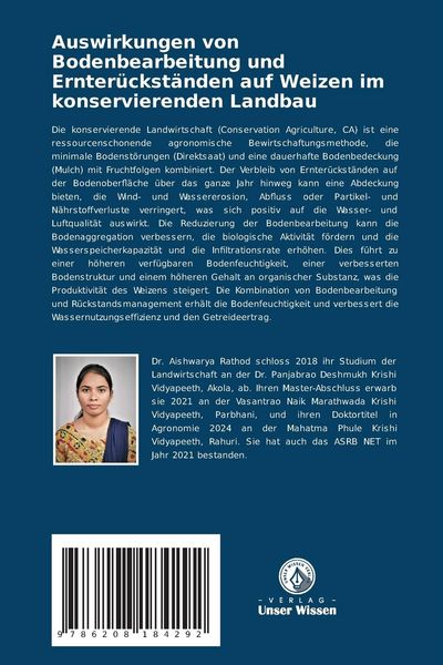 Produktbild: Auswirkungen von Bodenbearbeitung und Ernter&uuml;ckst&auml;nden auf Weizen im konservierenden Landbau