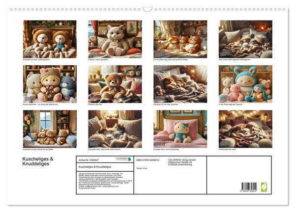 Produktbild: Kuscheliges & Knuddeliges (Wandkalender 2026 DIN A2 quer), CALVENDO Monatskalender