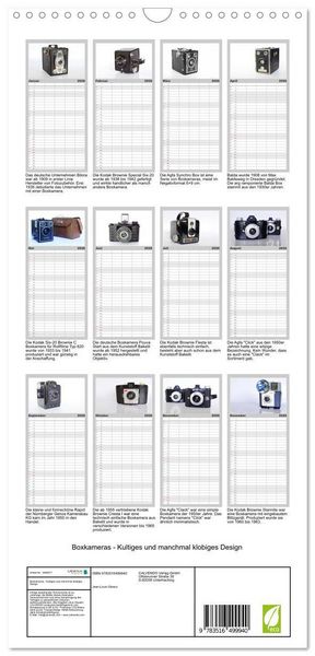 Produktbild: Familienplaner 2026 - Boxkameras - Kultiges und manchmal klobiges Design mit 5 Spalten (Wandkalender, 21 x 45 cm) CALVENDO