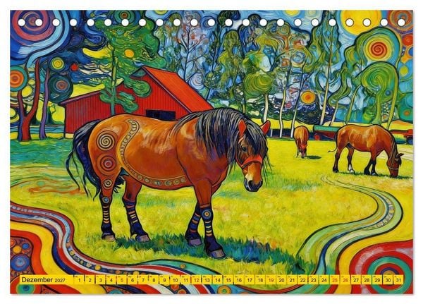 Produktbild: Farbenfrohes Landleben (Tischkalender 2027 DIN A5 quer), CALVENDO Monatskalender