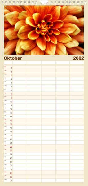 Produktbild: Familienplaner Floral Portraits - Blumen Impression (Wandkalender 2022 , 21 cm x 45 cm, hoch)