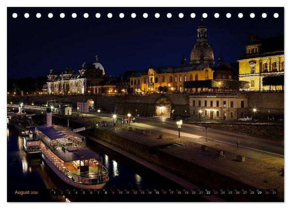 Produktbild: Eine Nacht in Dresden (Tischkalender 2026 DIN A5 quer), CALVENDO Monatskalender