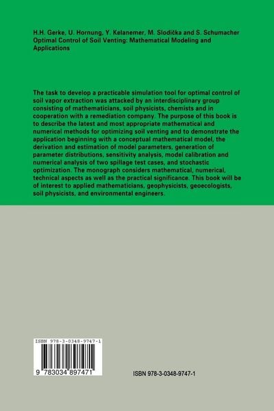 Produktbild: Optimal Control of Soil Venting: Mathematical Modeling and Applications