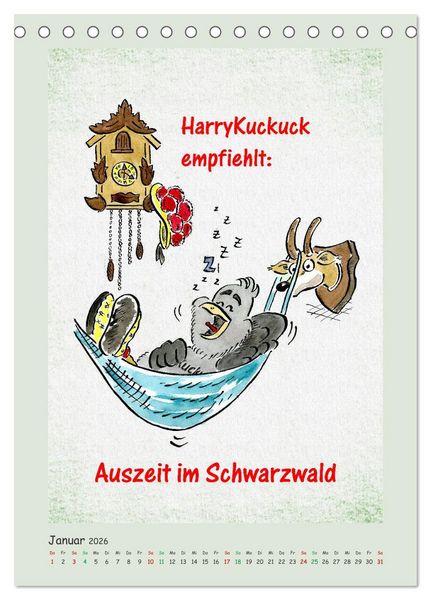 Produktbild: Bollenhut Cartoons (Tischkalender 2026 DIN A5 hoch), CALVENDO Monatskalender