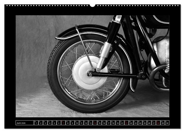 Produktbild: BMW R69S in schwarzweiss (Wandkalender 2026 DIN A2 quer), CALVENDO Monatskalender