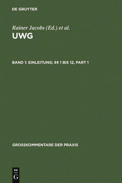 Produktbild: Einleitung; &sect;&sect; 1 bis 12