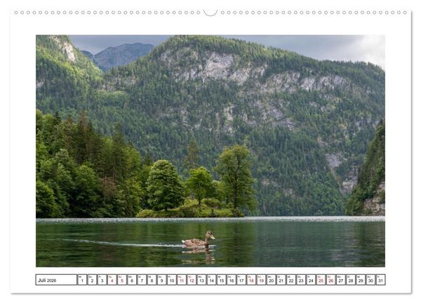 Produktbild: Morgen am K&ouml;nigssee - Spiegelungen und Stille (hochwertiger Premium Wandkalender 2026 DIN A2 quer), Kunstdruck in Hochglanz