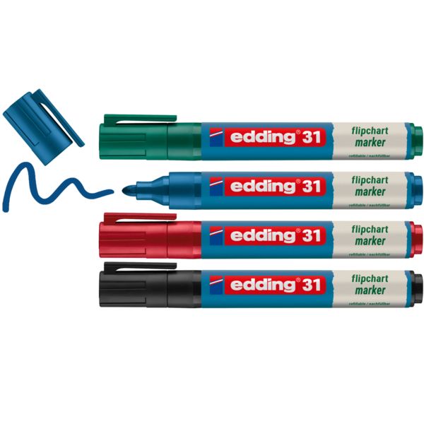 Produktbild: Edding Flipchartmarker EcoLine 31, 4er Set