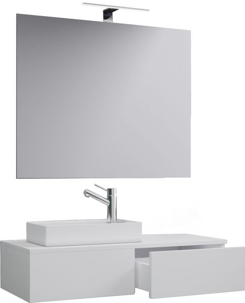 Produktbild: 3-tlg G&auml;ste WC Waschplatz Waschtisch Gudas Spiegel