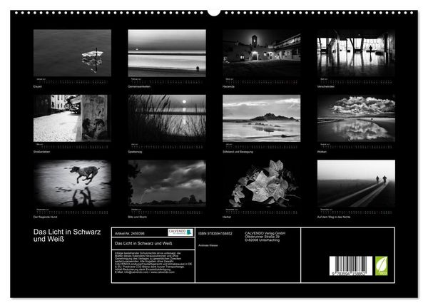 Produktbild: Das Licht in Schwarz und Wei&szlig; (hochwertiger Premium Wandkalender 2027 DIN A2 quer), Kunstdruck in Hochglanz