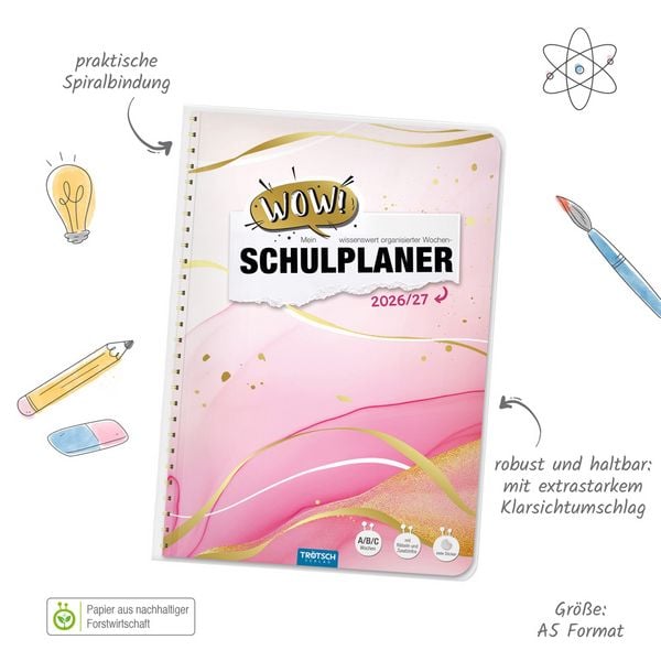 Produktbild: TR&Ouml;TSCH - Schulplaner WOW Marble 26/27