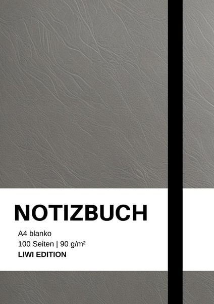 Produktbild: Notizbuch A4 blanko grau - 100 Seiten Soft Cover - Papier